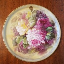 Limoges Antique Charger With Hand Painted Roses by W.G. Guerin & Co Limoges
