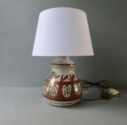 Lampe céramique signée - lampe, céramique,