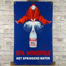 Plaque émaillée SPA MONOPOLE 28,7x17,7x0,4" (73x45x1cm) grande enseigne nosta...