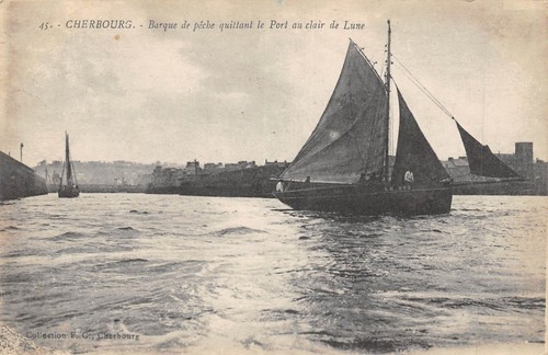Cpa cherbourg barque - 50,