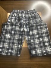 Mens #Followme micro fleece plaid pajama pants black and white size medium.