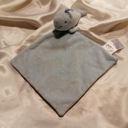 Doudou baleine bleu ciel