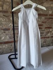 Antique Duy Cotton Piqué & Lace Christening Dress 1920s 30s T. 1m