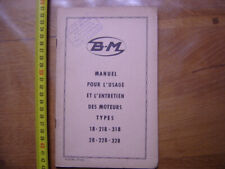 Old Engine Use and Maintenance Manual Type 18 218 318 28 BERNARD ENGINE