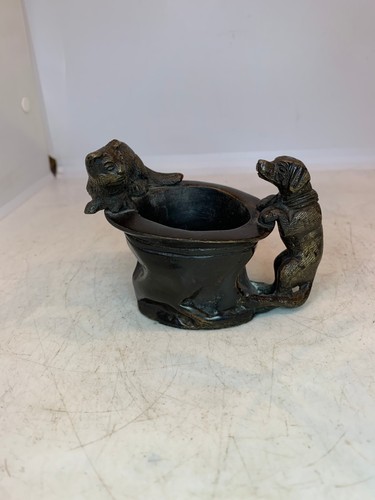Ancien bronze chien - ancien,