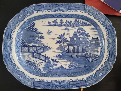Antique bleu blanc grand - antique,