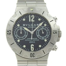 BVLGARI Diagonoscouba Watches SCB38S blackDial Stainless Steel Mechanical ...