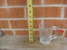 1970s Vintage ARCOROC Arc International Pebble Style Clear Glass Mug Cup FRANCE