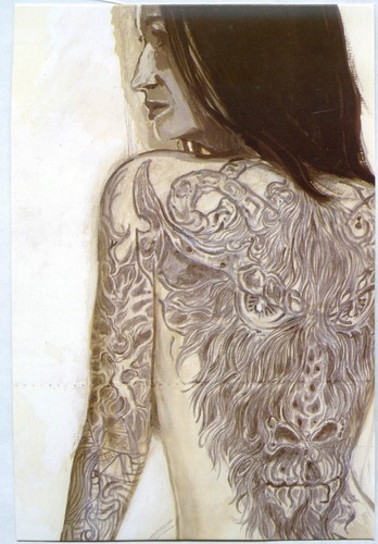 Carte postale femme tatouée - postale.femme,