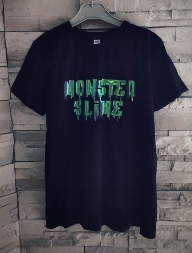 Shirt noir motifs - t-shirt, taille