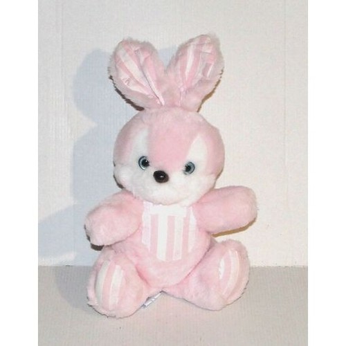 Doudou lapin rayé rose - doudou,