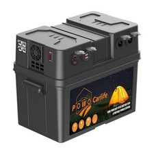 Battery Box for Group 24/27 Group,  110V Inverter AC Outlet, 12V Battery Box