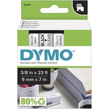 [S0720610] DYMO Cassette de ruban encreur D1 blanc sur noir 12mm/7,0m