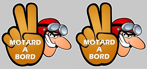 Stickers attention motard a - 2,