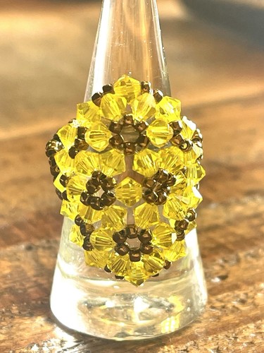🟢Jolie bague fleur perles