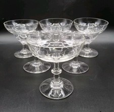 Service six coupes à champagne cristal taillé Baccarat modèle Écailles Palmettes