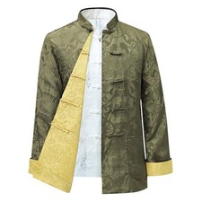 Costume Chinois Tang Hauts Hommes/Femmes - Les Deux côtés à Manches Longues A...