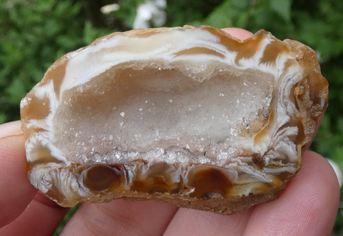 Géode agate blanc quartz - &,