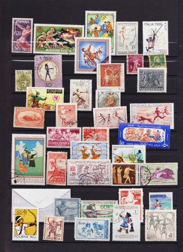 Lot timbres thématique tir - lot,