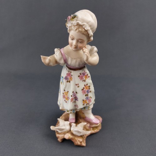Sujet petite fille - fille, oiseaux