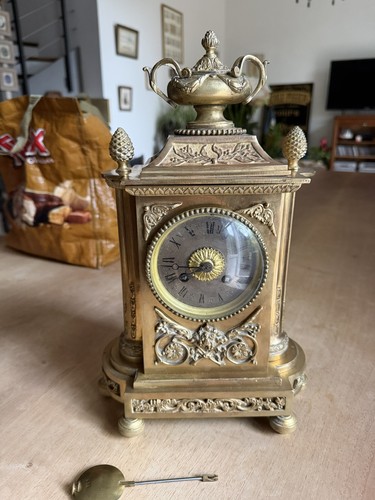 Pendule borne bronze laiton - pendule, bronze/laiton