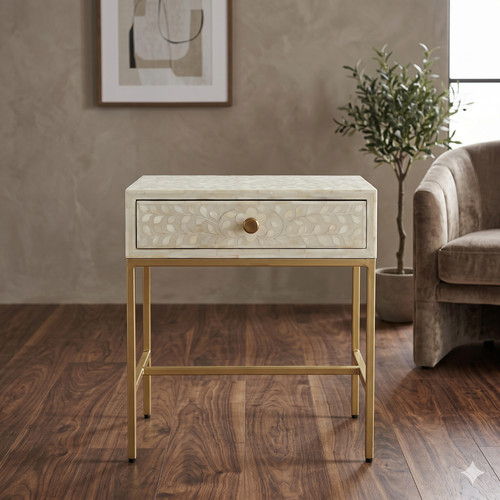 Table chevet tiroir bois - 1,