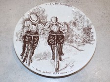 DESSERT PLATE TRAINING WIND STANDING EARTHENWARE SARREGUEMINES DIGOIN