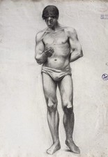 Dessin Ancien Fusain Étude