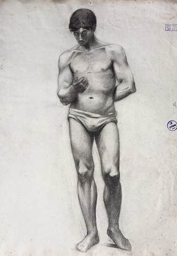 Dessin ancien fusain - fusain, Étude