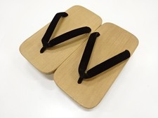 7440589: JAPANESE KIMONO / VINTAGE UNUSED MENS GETA (24 cm) / VELVET