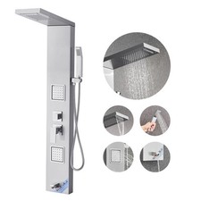 Colonne de douche en acier inox avec jet de massage et effet pluie 5 modes