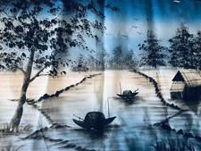 Dessin peinture sur tissu Asie