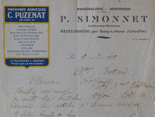 Facture 1940 SAINT-BROING