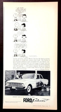 Ford Falcon Original 1960 Vintage Print Ad Charlie Brown Peanuts