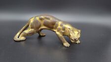 Antique Bronze Panther Leopard Cougar Figurine, 5 7/8"