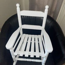 Kid's Rocking Chair Wooden Child Toddler Patio Rocker  Ages 3-6 White