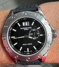Men's Raymond Weil 44mm Stainless Steel 200M ref. 8300 Black Dial JUST SERVICED