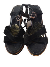 Sandales noires compensées