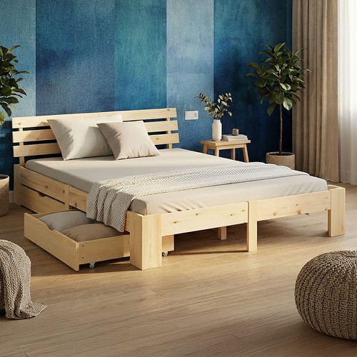 Lit double 160x200 bois - double,