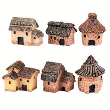 Enchanteresses figurines chalet en résine 6 pièces pour votre projet jardin de