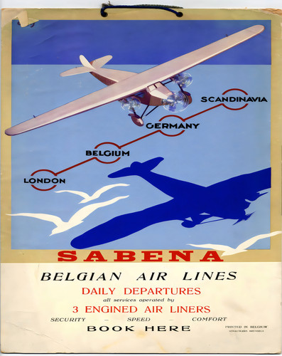 Sabena belgian airlines poster - belgian,