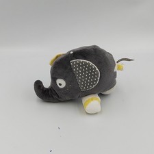 Doudou éléphant noir gris