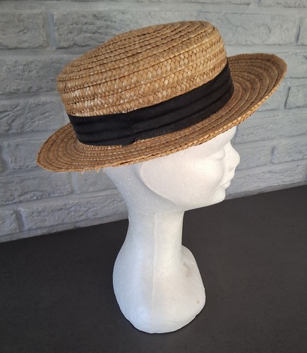 Chapeau canotier paille - chapeau,