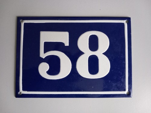 Plaque émaillée numéro - plaque,