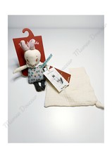 Doudou/Mouchoir Lange Brume Souris/Lapin Beige Bleu Après La Pluie - Moulin Roty