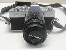 VINTAGE MINOLTA SRT 100 35mm SLR FILM CAMERA W/ LENS JAPAN ~ UNTESTED