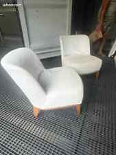 fauteuil style crapaud vintage couleur blanc dehoussable