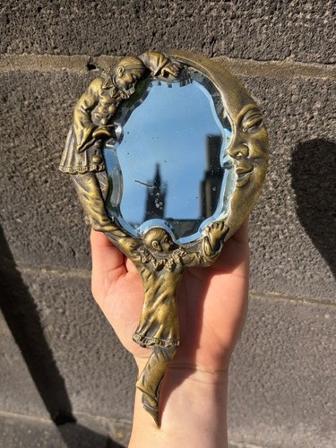 Ancien miroir main - main, de