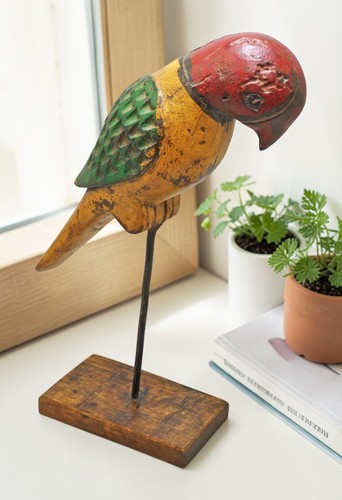 Parrot vintage figurine - parrot, en