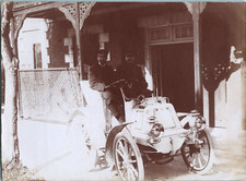 France, Men in a Motor Car, Vintage Citrate Print, ca.1900 Print 